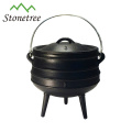 South Africa Black Painting Camping 3 Legs Pot Cast Iron Cauldron